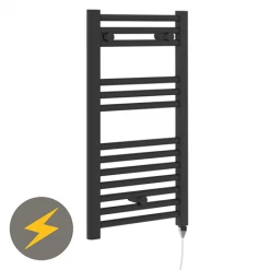 Best Pirce 🎉 E-Diamond Electric Only Heated Towel Rail - W400mm x H720mm - Matt Black - Straight 🛒