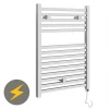 New 👍 E-Cube Electric Only Heated Towel Rail - W500mm x H690mm - Chrome 🎉