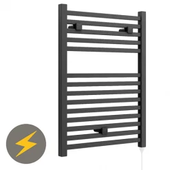 Best reviews of π E-Cube Electric Only Heated Towel Rail - W500mm x H690mm - Anthracite Grey π