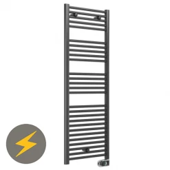 Wholesale 😀 E-Diamond Electric Only Heated Towel Rail w. Digital Thermostat - W480mm x H1375mm - Anthracite - Straight ⌛