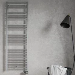 Best Sale 🧨 E-Diamond Electric Only Heated Towel Rail w. Digital Thermostat - W480mm x H1375mm - Chrome - Straight 👏 -Ladder Towel Radiators Sales 388535 d4 460
