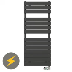 Best Pirce 🌟 E-Milan Electric Only Heated Towel Rail w. Digital Thermostat - W500mm x H1213mm - Anthracite 💯