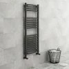 Cheapest ✨ Diamond Curved Heated Towel Rail - W500 x H1200mm - Anthracite ????