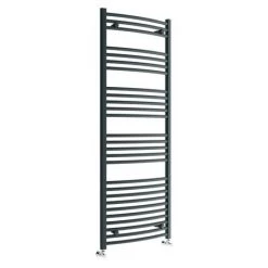 Discount 🔥 Diamond Curved Heated Towel Rail - W600 x H1600mm - Anthracite 🌟 -Ladder Towel Radiators Sales ACT6X1600 d3 460