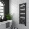 Discount 🔥 Diamond Curved Heated Towel Rail - W600 x H1600mm - Anthracite 🌟