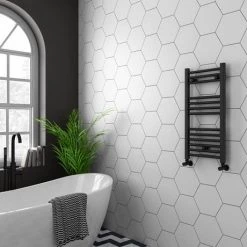 Best deal 🥰 Diamond Anthracite 400 x 800mm Straight Heated Towel Rail (incl. Valves + Electric Heating Kit) ❤️ -Ladder Towel Radiators Sales AFT4X800 EHK d4 460