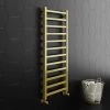 Deals 😍 Arezzo Cube Brushed Brass 1200 x 500 Heated Towel Rail ✨