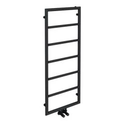 Hot Sale 🥰 Arezzo Matt Black 1200 x 500 Ladder Heated Towel Rail ⌛ -Ladder Towel Radiators Sales AZ12MB d4 460