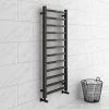 Discount 🛒 Brooklyn Square 1200 x 500mm Black Nickel Heated Towel Rail 😀