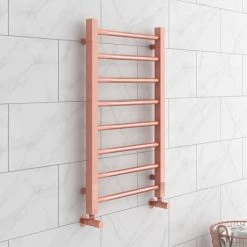 Best deal 🔥 Brooklyn 800 x 500mm Rose Gold Straight Heated Towel Rail 🎉