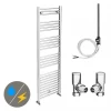 Best Sale 🤩 Diamond 500 x 1600mm Straight Heated Towel Rail (incl. Valves + Electric Heating Kit) 🛒