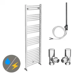Best Sale 🤩 Diamond 500 x 1600mm Straight Heated Towel Rail (incl. Valves + Electric Heating Kit) 🛒