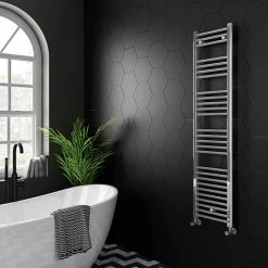Coupon 🤩 Diamond Heated Towel Rail - 400mm x 1600mm - Chrome - Straight ⭐