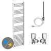 Deals ???? Diamond 500 x 1600mm Curved Heated Towel Rail (incl. Valves + Electric Heating Kit) ????