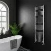 Best Sale 🧨 Diamond Curved Heated Towel Rail - W500 x H1600mm - Chrome 🌟