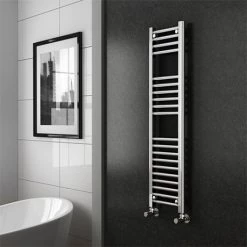 Cheapest 🌟 Diamond Heated Towel Rail - W300 x H1200mm - Chrome - Straight ✔️