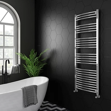 Promo π Diamond Curved Heated Towel Rail - W600 x H1600mm - Chrome 𧨠1 Promo π Diamond Curved Heated Towel Rail - W600 x H1600mm - Chrome π§¨