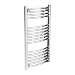 Flash Sale π Diamond Curved Heated Towel Rail - W500 x H1000mm - Chrome π