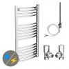 Hot Sale ❤️ Diamond 500 x 1000mm Curved Heated Towel Rail (incl. Valves + Electric Heating Kit) 🤩