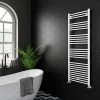 Deals 👏 Diamond Heated Towel Rail - W600 x H1600mm - White - Straight 😀