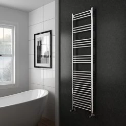 New β Diamond Heated Towel Rail - W500 x H1800mm - Chrome - Straight β¨