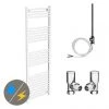 New 😍 Diamond White 500 x 1600mm Straight Heated Towel Rail (incl. Valves + Electric Heating Kit) 🤩
