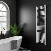 Cheap ✨ Diamond Heated Towel Rail - W500 x H1600mm - White - Straight ✔️