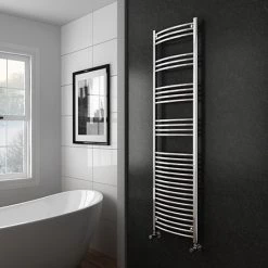 Hot Sale 🧨 Diamond Curved Heated Towel Rail - W500 x H1800mm - Chrome 🛒