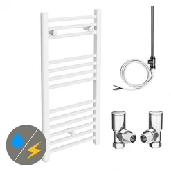 Best deal 🛒 Diamond White 400 x 800mm Straight Heated Towel Rail (incl. Valves + Electric Heating Kit) 🛒