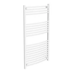 Deals 🤩 Diamond Curved Heated Towel Rail - W600 x H1200mm - White 🎁