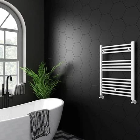 Top 10 π Diamond Heated Towel Rail - W600 x H800mm - White - Straight π 2 Top 10 π Diamond Heated Towel Rail - W600 x H800mm - White - Straight π - Image 2