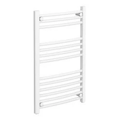 New π Diamond Curved Heated Towel Rail - W500 x H800mm - White π―