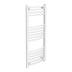 Coupon ⌛ Diamond Curved Heated Towel Rail - W400 x H1000mm - White 🛒