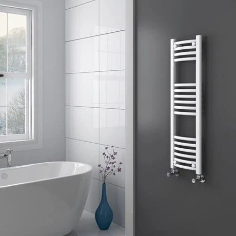 Discount π₯ Diamond Curved Heated Towel Rail - W300 x H1000mm - White β 2 Discount π₯ Diamond Curved Heated Towel Rail - W300 x H1000mm - White β - Image 2