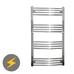 Cheapest ✔️ Reina Capo H1200 x W500mm Chrome Curved Electric Towel Rail 🥰