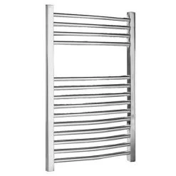 Discount 🔔 Chrome Curved Ladder Heated Towel Rail 500 x 700mm - MTY066 ✔️