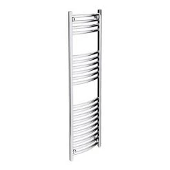 Coupon 🎁 Diamond Curved Heated Towel Rail - W300 x H1200mm - Chrome ⭐