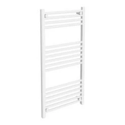 New π Diamond Heated Towel Rail - W500 x H1000mm - White - Straight π€©