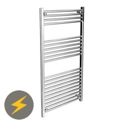 Budget π Diamond Straight Heated Electric Towel Rail - W600 x H1200mm - Chrome π