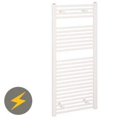 Brand new 😀 Reina Diva H1200 x W600mm White Flat Electric Towel Rail 🧨