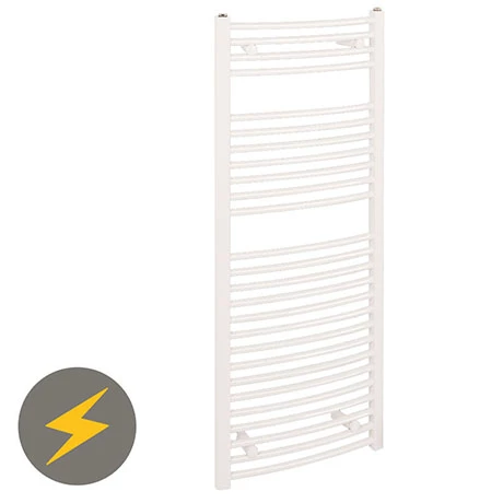 Flash Sale β Reina Diva H800 x W400mm White Curved Electric Towel Rail 𧨠1 Flash Sale β Reina Diva H800 x W400mm White Curved Electric Towel Rail π§¨