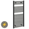 Wholesale 🔔 Reina Diva H1200 x W500mm Black Flat Electric Towel Rail 🧨