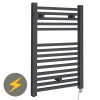 Outlet ???? Hudson Reed 690 x 500mm Electric Square Heated Towel Rail - Anthracite - HL152 ????