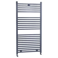 Deals 😀 Lindley Straight Heated Towel Rail - W500 x H1110mm - Anthracite ✨