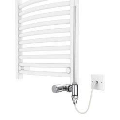 Best Sale 😍 Cube 600 x 1100mm Heated Towel Rail (incl. Valves + Electric Heating Kit) ✔️ -Ladder Towel Radiators Sales KUB612C EHK d1 460