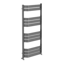Discount ❤️ Milan Bow-Fronted Anthracite 1200 x 550 Designer Flat Panel Heated Towel Rail ⌛ -Ladder Towel Radiators Sales MBTR125A4 d3 460