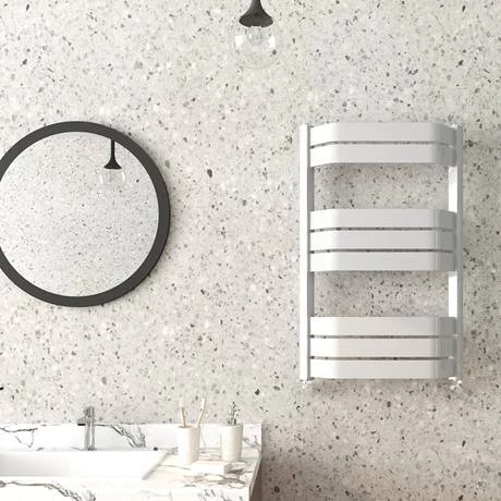 Deals π Milan Bow-Fronted White 850 x 550 Designer Flat Panel Heated Towel Rail π 3 Deals π Milan Bow-Fronted White 850 x 550 Designer Flat Panel Heated Towel Rail π - Image 3