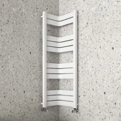 Wholesale ✨ Milan Corner White 1200 x 300 x 300 Heated Towel Rail 💯