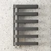 Budget 🤩 Milan Curved Anthracite 850 x 500 Designer Flat Panel Heated Towel Rail - 6 Sections 🎁