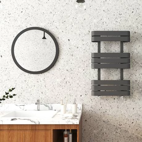 Brand new π Milan Curved Anthracite 850 x 500 Designer Flat Panel Heated Towel Rail π 3 Brand new π Milan Curved Anthracite 850 x 500 Designer Flat Panel Heated Towel Rail π - Image 3